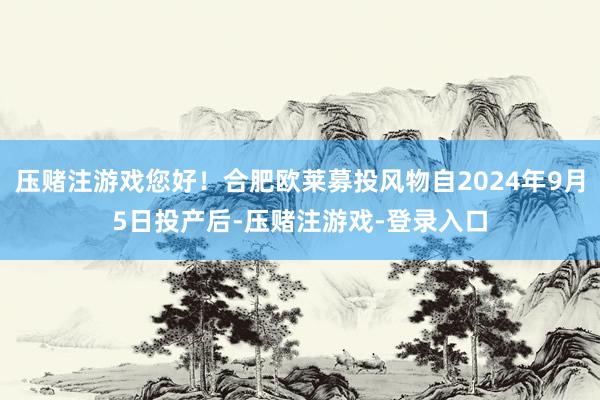 压赌注游戏您好！合肥欧莱募投风物自2024年9月5日投产后-压赌注游戏-登录入口